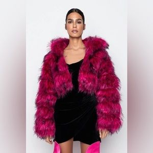 Azalea Wang Pink Fur Coat